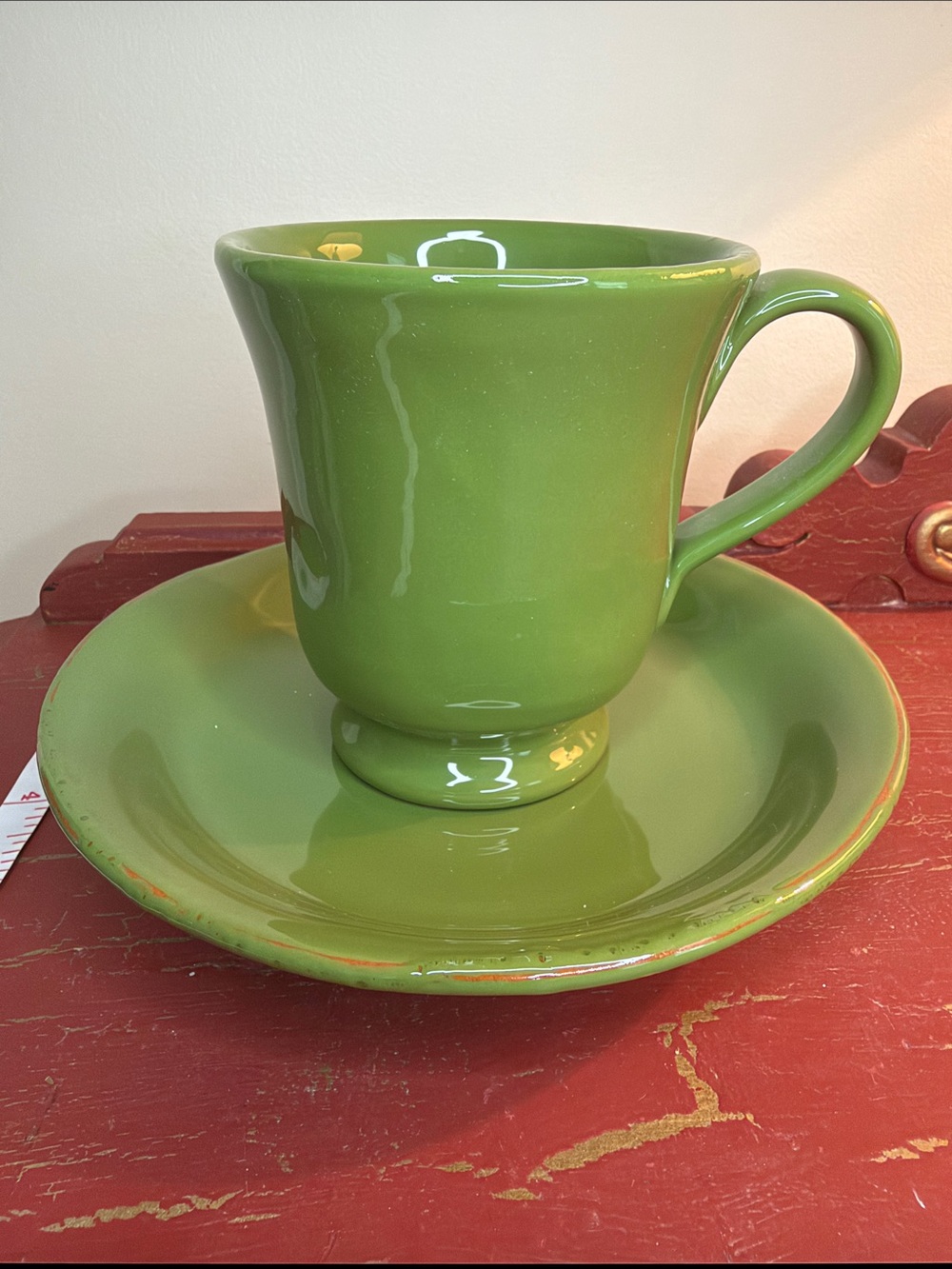 Vietri Campagna Verde Green cup and Saucer